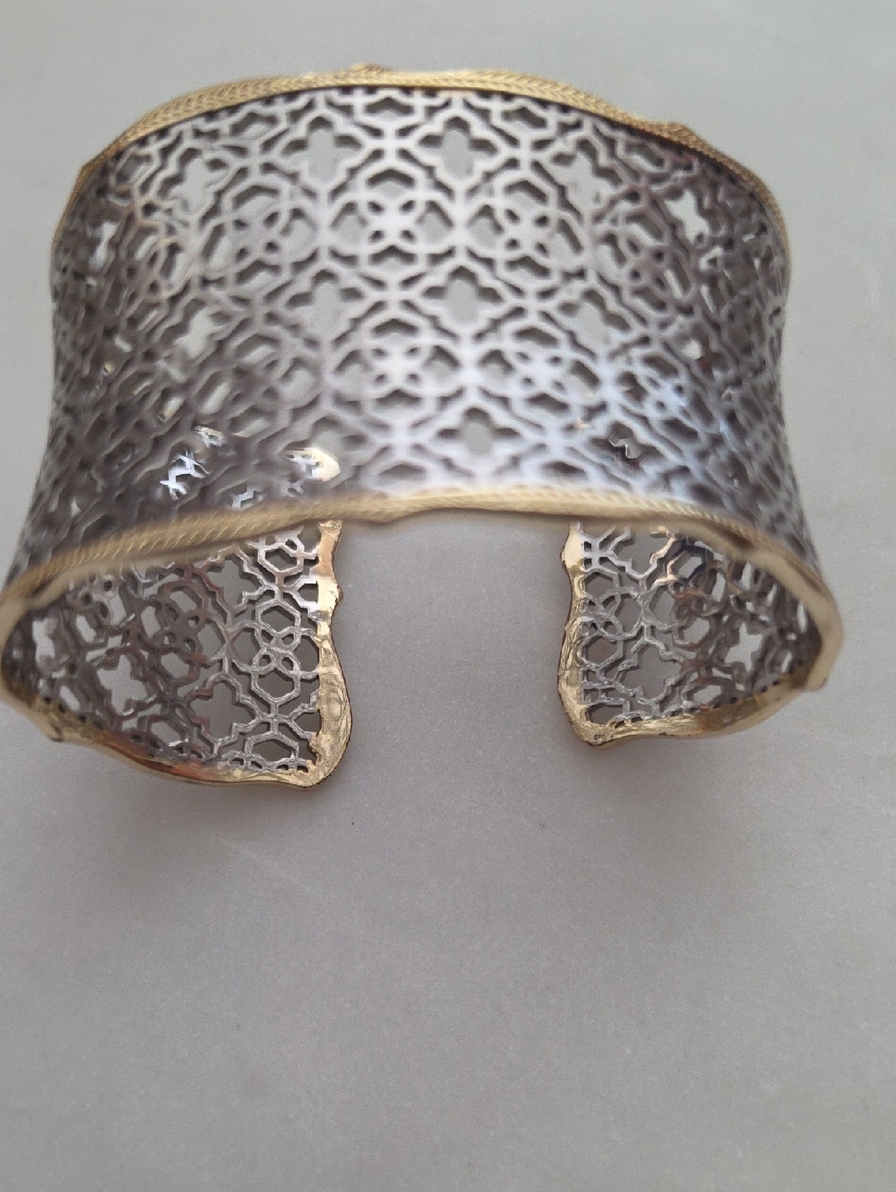 Kendra Scott Intricate Filigree Cuff Bracelet in Silver and Gold